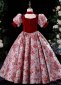 Vintage Girls Velvet Jacquard Red Masquerades Dresses 3