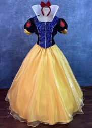 Customized Deep Blue And Yellow Women Princess Cosplay Dress Halloween Costume