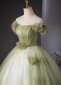 Corset Applique Light Green Tulle Graduation Dress 4