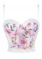 Printed Bra Sexy Lace Bust Corset Detail Crop Top