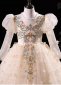 Children Long Sleeve Applique Sequin Tulle Prom Homecoming Dress