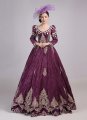 Unique Deep Wine Red Velvet Christmas Carnivale Gown Marie Antoinette Dress