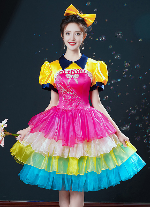 Girls Princess Party Prom Formal Dress Stage Colorful Dresses