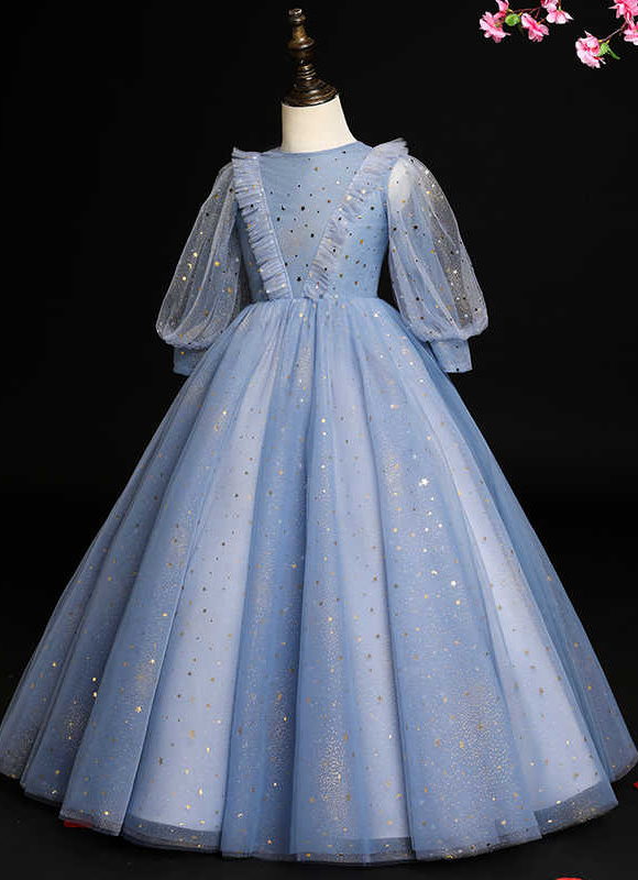 thumbnail image 2 of LittleSpring Girls Sparkly Tutu Dress - Long Sleeve Princess Party Dress 2 of 10