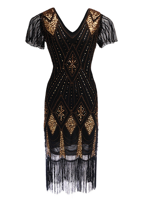 green emerald velvet dress Ethel 1920s Evening Maxi Fringe Gown in Blush by Gatsby Lady – WardrobeShop main image 0