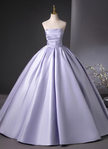 Custom-made Women Purple Silk Satin Formal Dinner Dress