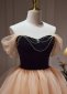 Girls Off the Shoulder Splicing Cake Mini Evening Dress 3