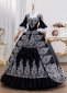 Black Rococo Lace Embroidery Masquerade Ball Gown Halloween Christmas Dress 2