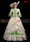 Green Lace Belle Princess Party Ball Gown Dress with Hat