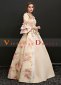 Champagne Short Flare Sleeves Lace Floral Rococo Masquerade Lolita Dress 2