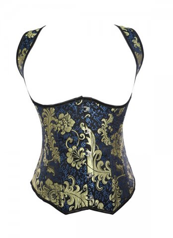 Jacquard High Back Underbust Corset with Straps