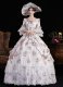 Pink and Purple Floral Lace Flower Short Flare Sleeve Floor Length Princess Masquerade Dress Venice Carnival Costume