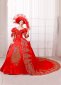 Red Embroidery Marie Antoinette Wedding Dress Gown Theater Costume