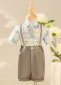 Kids Wedding Party Flower Shirt Shorts Set