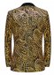 A Men Gold Cashew Flower Sequin Floral Suit Jacket Blazer 2