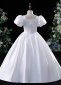 White Girls Satin Wedding Formal Ball Gown 3