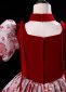 Vintage Girls Velvet Jacquard Red Masquerades Dresses 5