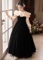 Vintage Girls Black Velvet Masquerades Party Dress