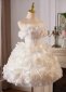 Off the Shoulder Flower Bud Mini Ball Gown Cocktail Dress
