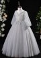 Gray Girls Princess Sequin Wedding Party Dress 2