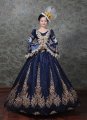 ブルー/ブラック/グリーンの女性スパンコールマスカレードガウンピーコックスパークルコスプレガウンステージシアターカーニバルドレス