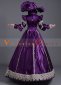 Purple Vintage Wedding Ball Gown Renaissance Costume with Hat 3