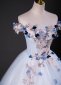 White Appliques Off Shoulder Tulle Holiday Dress 4