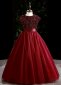 Christmas Girls Sequin Tulle Formal Dresses Red