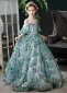 Children Green Sequin Strapless Prom Homecoming Ball Gown