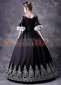 Black Rococo Embroidery Princess Vintage Renaissance Reenactment Steampunk Victorian Dress 3