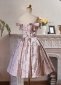 Vintage Off the Shoulder Jacquard Brocade Party Dress 1