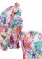 Red Printed Chiffon Corset Top With Puff Sleeves 2