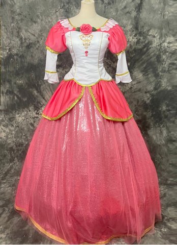 パープルグリーンピンクプリンセスバービーコスプレコスチュームアダルトプリンセスドレス