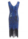 Vintage Party Sequin Fringed Flapper Gatsby Formal Dress