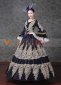 Black Long Lace Flare Sleeves Vintage Wedding Ball Gown Dress Theater Costume 2