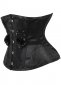 Black Hip Gores Embroidery Applique Underbust Corset