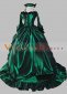 Green Vintage Victorian Bustle Dresses Renaissance Medieval Wedding Dress Gown