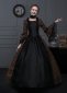 Clearance Renaissance Medieval Jacquard Long Sleeves Gothic Victorian Dress Historical Theater Clothing