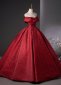Vintage Burgundy Jacquard Formal Evening Dress 2