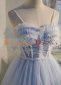 Blue Tulle Homecoming Dresess Customize Women Mini Cocktail Gowns 3