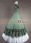Green and White Sweetheart Cotton Victorian Dress 2