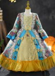 Children Blue Green Purple Victorian Ball Gown Girls Renaissance Masquerade Dresses