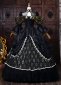 Black Brocade Hollow out Lace O Neck Long Sleeves Floor Length Masquerade Ball Dress 4