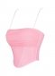 Spaghetti Straps Stretch Pleated Mesh Overbust Corset Top