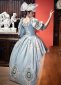 Women Baroque Jacquard Dresses Rococo Floral Blue Party Dresses 4
