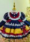 Upscale Winter Girl Lolita Princess Dress Children Deep Blue Performance Outfit