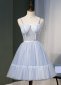 Blue Tulle Spaghetti Straps Homecoming Dress Short Prom Formal Dresses for Women