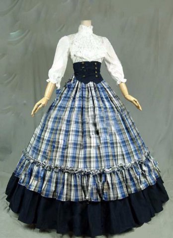 中世のビクトリア朝のゴシックドレスカーニバルグリッドボールガウン