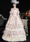 Pink Floral Rococo Lolita Debutante Ball Gown