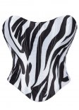 Black And White Print Overbust Corset